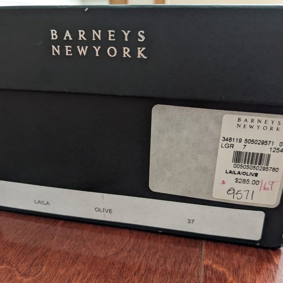 NWT Barneys Olive Satin Heels "Laila" - Picture 11 of 11